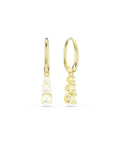 Swarovski Stilla Attract Gold-tone Plated Hoop Earrings In Gold