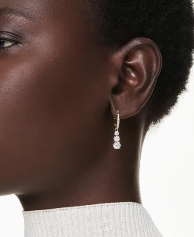 Swarovski Stilla Attract Gold-tone Plated Hoop Earrings In Gold