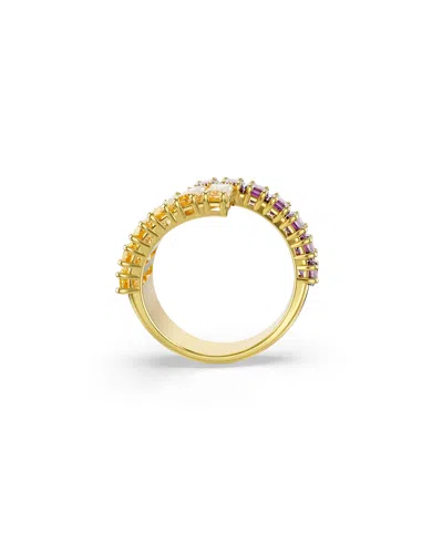 Swarovski Multicolored Gold-tone Plated Matrix Ring In Gold