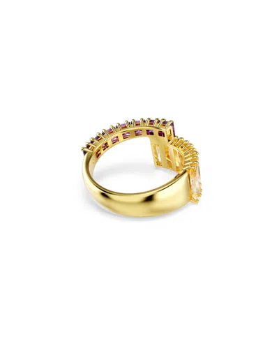 Swarovski Multicolored Gold-tone Plated Matrix Ring In Gold