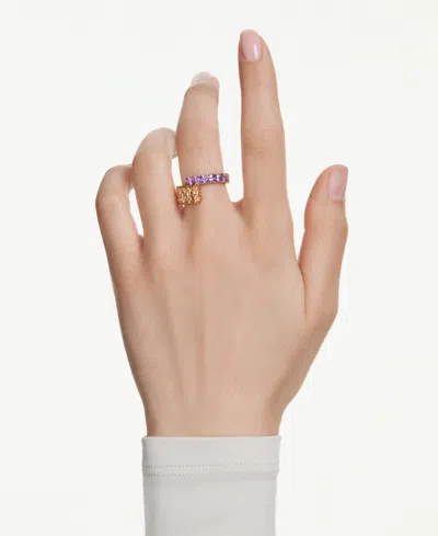 Swarovski Multicolored Gold-tone Plated Matrix Ring In Gold