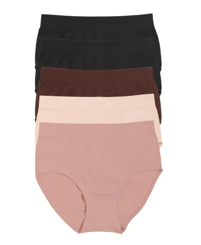 Paramour Women's Body Smooth Seamless Brief 5-pack In Multi