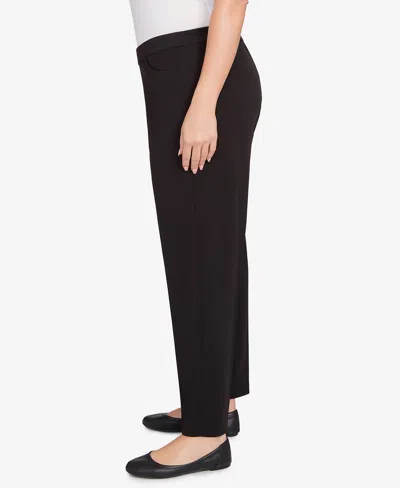 Alfred Dunner Plus Size Barcelona Stretch Ponte Knit Short Length Pant In Black