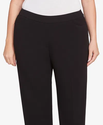 Alfred Dunner Plus Size Barcelona Stretch Ponte Knit Short Length Pant In Black