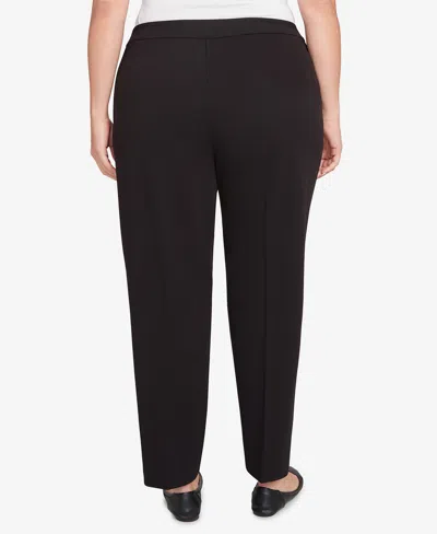 Alfred Dunner Plus Size Barcelona Stretch Ponte Knit Short Length Pant In Black