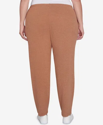 Ruby Rd. Plus Size Pull On Cozy Hatchi Pants In Brown