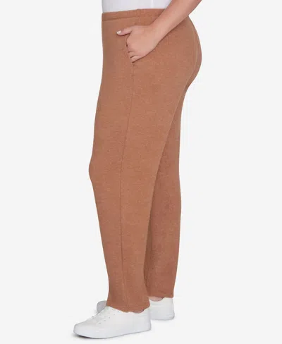 Ruby Rd. Plus Size Pull On Cozy Hatchi Pants In Brown