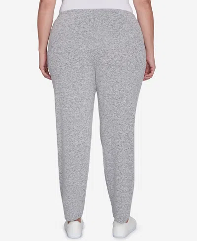 Ruby Rd. Plus Size Pull On Cozy Hatchi Pants In Gray