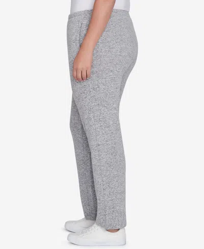 Ruby Rd. Plus Size Pull On Cozy Hatchi Pants In Gray