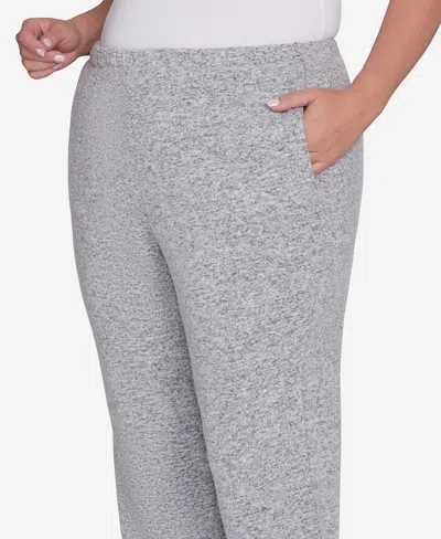 Ruby Rd. Plus Size Pull On Cozy Hatchi Pants In Gray