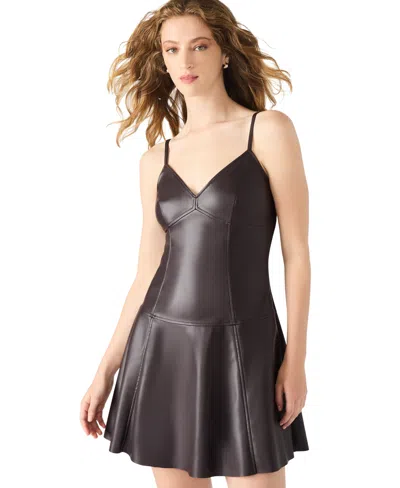 Steve Madden Abbott Faux Leather Dress In Brown