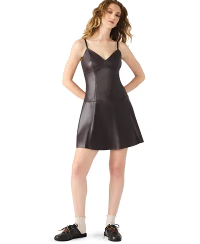 Steve Madden Abbott Faux Leather Dress In Brown