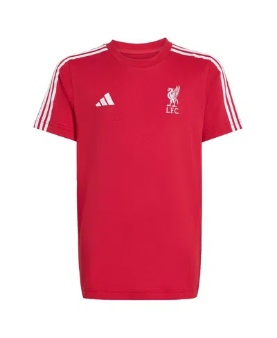 Adidas Originals Big Boys And Girls Red Liverpool Dna T-shirt In Black