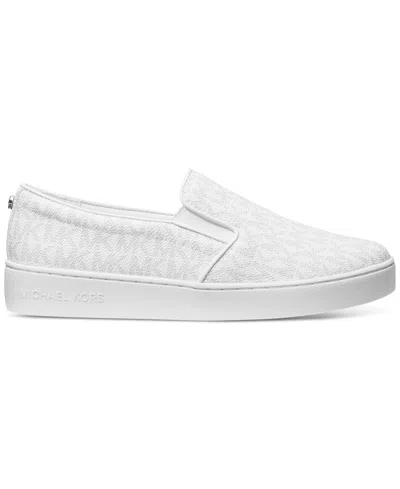 Michael Kors Teddi Signature Logo Slip-on Sneaker In White