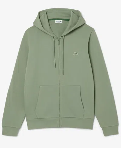 Lacoste Men's Zip-up Fleece Hoodie In Metallic