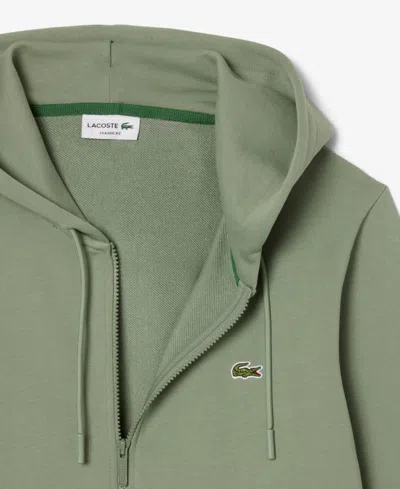 Lacoste Men's Zip-up Fleece Hoodie In Metallic