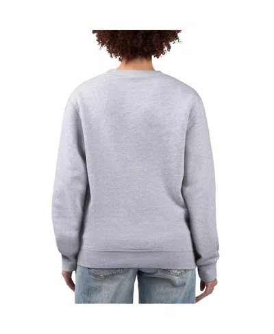 G-iii 4her By Carl Banks Women's Heather Gray Detroit Lions Flower Logo Graphic Fleece Pullover Sweatshirt In Gray