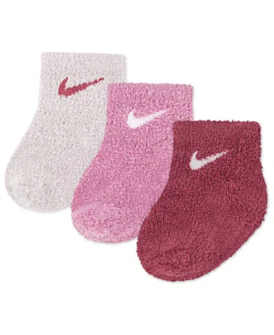 Nike Baby And Toddler Girls And Boys 3-pack Cozy Ankle Socks In Blue