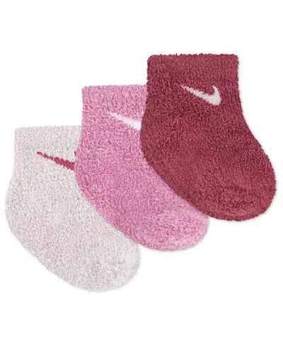 Nike Baby And Toddler Girls And Boys 3-pack Cozy Ankle Socks In Blue