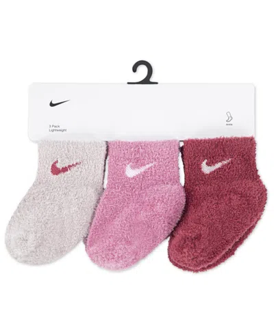 Nike Baby And Toddler Girls And Boys 3-pack Cozy Ankle Socks In Blue