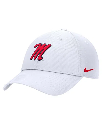 Nike Men's White Ole Miss Rebels 2025 On-field Club Performance Adjustable Hat In White