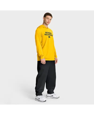 Jordan Men's Maize Michigan Wolverines 2025 Sideline Performance Long Sleeve Hoodie T-shirt In Yellow