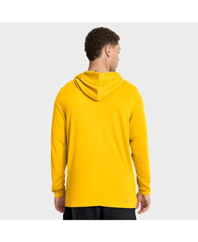 Jordan Men's Maize Michigan Wolverines 2025 Sideline Performance Long Sleeve Hoodie T-shirt In Yellow