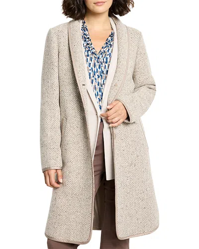 Nic + Zoe Nic+zoe Herringbone Wool Blend Coat In Gray