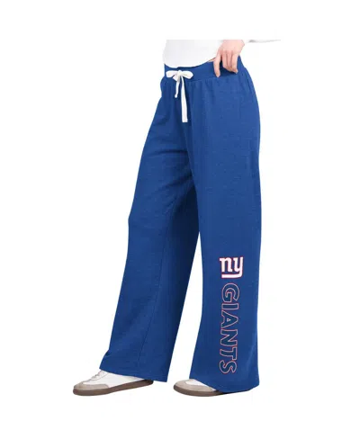 G-iii 4her By Carl Banks Women's Royal New York Giants Field Wide Leg Sweatpants In Blue
