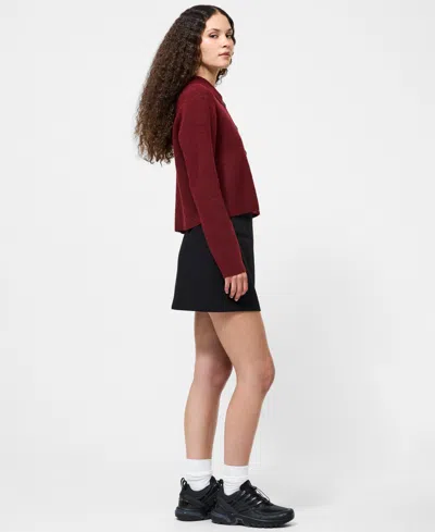 French Connection Ellie Collared Knit Cardigan In Burgundy