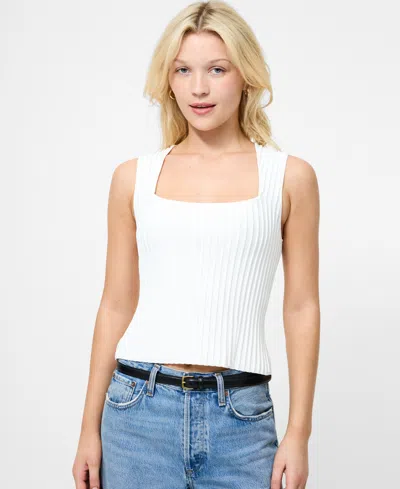 French Connection Ottoman Crinkle Sleeveless Top In White