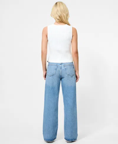 French Connection Ottoman Crinkle Sleeveless Top In White