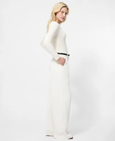 French Connection Reeves Jersey Top In White