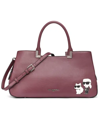 Karl Lagerfeld Meribel Satchel Bag In Burgundy