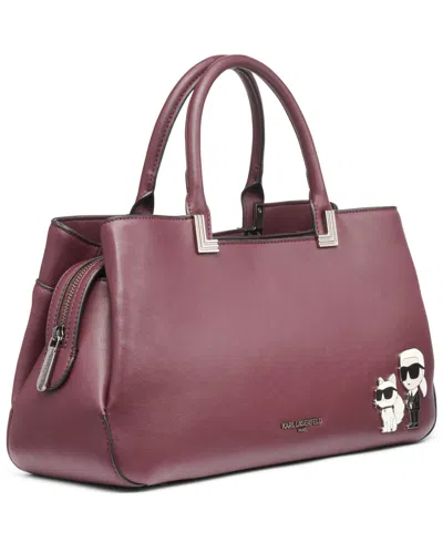 Karl Lagerfeld Meribel Satchel Bag In Burgundy