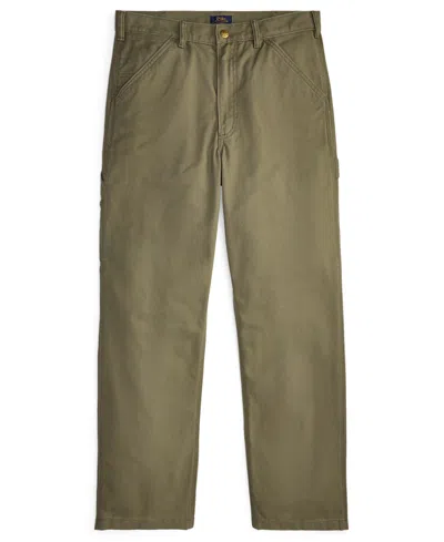 Polo Ralph Lauren Straight-leg Cotton-canvas Trousers In Green