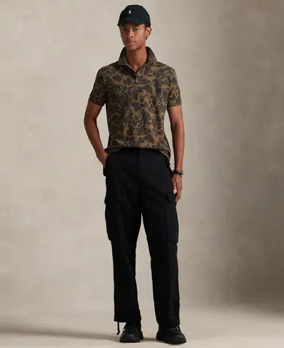 Polo Ralph Lauren Men's Big Pony Mesh Polo Shirt In Black