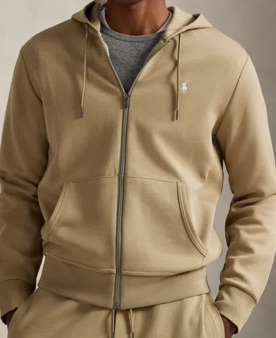 Polo Ralph Lauren Men's Double-knit Full-zip Hoodie In Brown