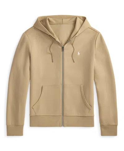 Polo Ralph Lauren Men's Double-knit Full-zip Hoodie In Brown