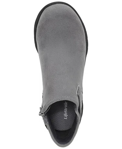 Lifestride Women's Gaze Washable Zipper Short Booties In Gray