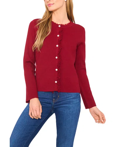 Cece Women's Long Sleeve Button Down Blouse In Red