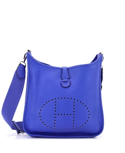 Pre-owned Pre-owned Hermes  Hermes Pm Evelyne Bag Gen Iii Clemence In Blue