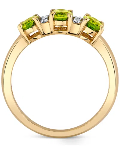 Macy's Peridot (1-5/8 Ct. T.w.) & Diamond Accent Ring In 10k Yellow Gold In Gold