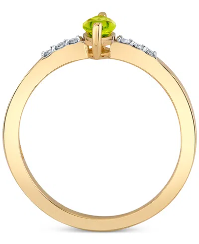 Macy's Peridot (1/2 Ct. T.w.) & Diamond Accent Ring In 10k Yellow Gold In Gold
