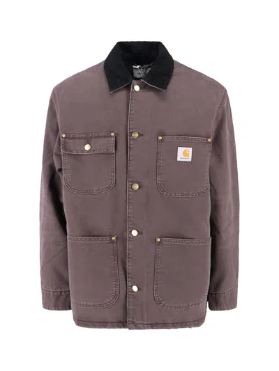 Carhartt Relaxed Fit Jacket Contrast Collar In Purple