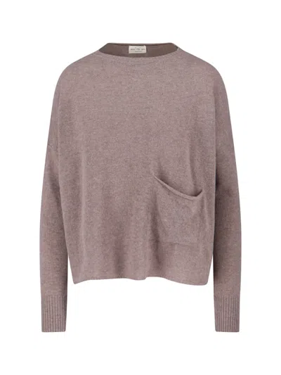Ma'ry'ya Relaxed-fit Cashmere And Virgin Wool Sweater With Ribbed Finishes In Pink