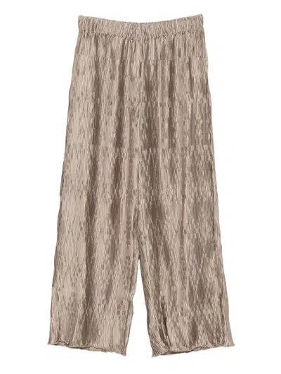 By Malene Birger Wide Leg Trousers Elastic Waistband In Neutral