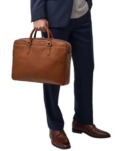 Fossil Men's Asher Leather Briefcase In Brown