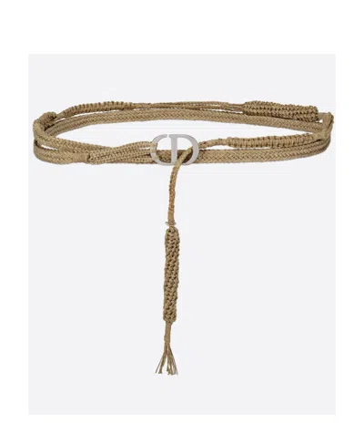 Dior Natural Belt In Gray