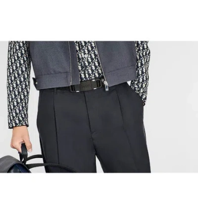 Dior Logo Jacquard Belt In Black